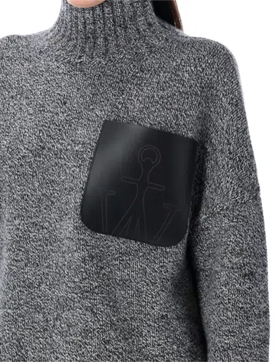 Jw Anderson J. W. Anderson Leather Patch Pocket Jumper In Gray