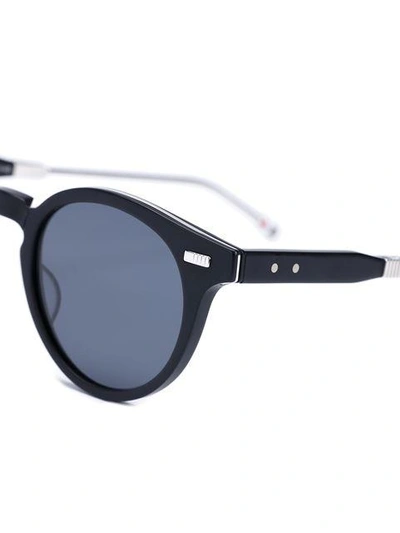 Shop Thom Browne Matte Black & Silver Sunglasses In Grey