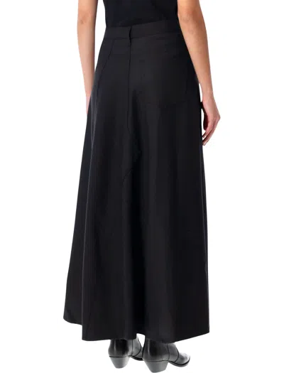 Junya Watanabe Wrap Front Skirt In Wool In Black