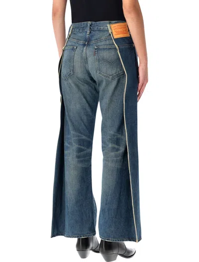 Junya Watanabe Layered Wide-leg Denim Trousers In Blue
