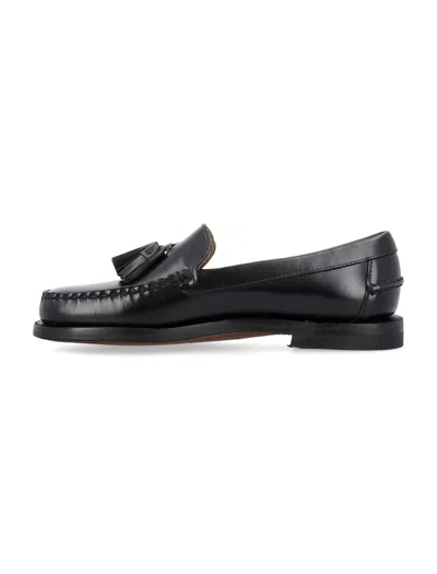 Sebago Will Brown Burgundy Leather Loafers In Black