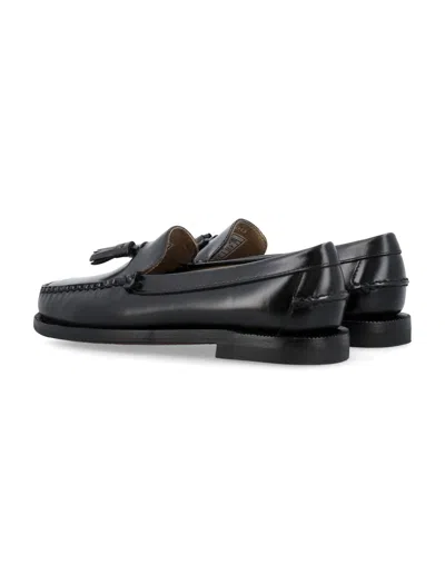 Sebago Will Brown Burgundy Leather Loafers In Black