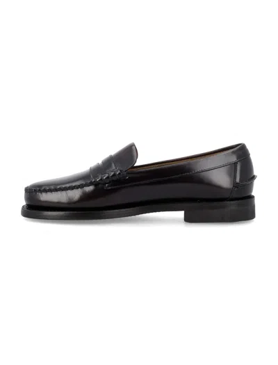 Sebago Bordeaux Pull-on Loafers In Leather Man In Black