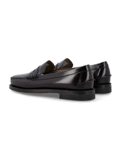 Sebago Bordeaux Pull-on Loafers In Leather Man In Black