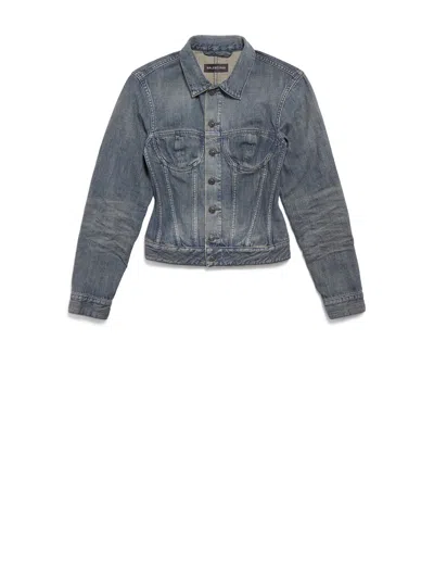 Balenciaga Denim Jackets In Blue