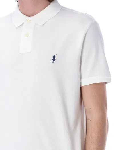 Polo Ralph Lauren Fitted White Polo Shirt With Embroidered Logo In White