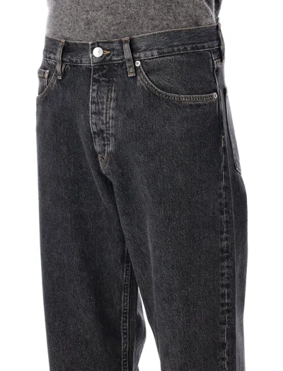 Sunflower Loose Fit Black Stone Washed Organic Denim Jeans In Multi