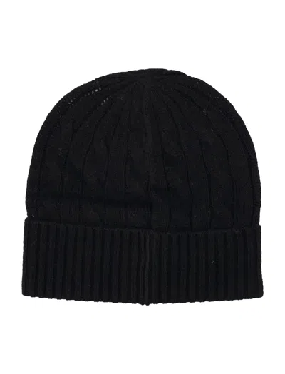 Polo Ralph Lauren Cable Wool-cashmere Beanie In Black
