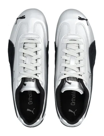 Puma Speedcat Silver Coloreed Sneakers With Logo Print On The Side And Logo Lettering On The Side In Leat In Silver