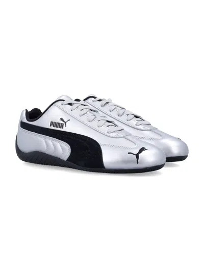 Puma Speedcat Silver Coloreed Sneakers With Logo Print On The Side And Logo Lettering On The Side In Leat In Silver