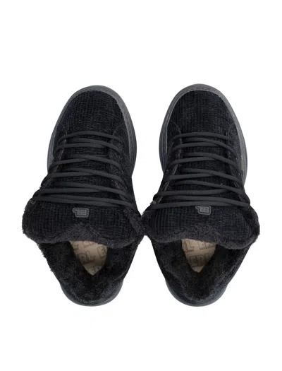 Erl Suede Vamp Sneakers In Black