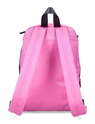 Marc Jacobs Medium Pink Nylon Backpack With Leather Accents In Pink