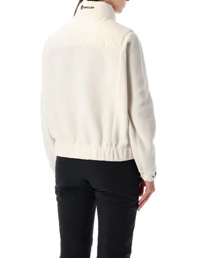 Moncler Jacket With Sleeves In Contrast In Neutral