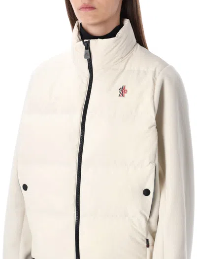 Moncler Jacket With Sleeves In Contrast In Neutral