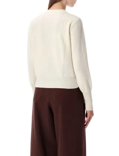 Sessun Cropped Jumper In Stocking Stitch Knit In White