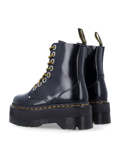 Dr. Martens Jadon Max Platform Boots In Buttero Leather In Black