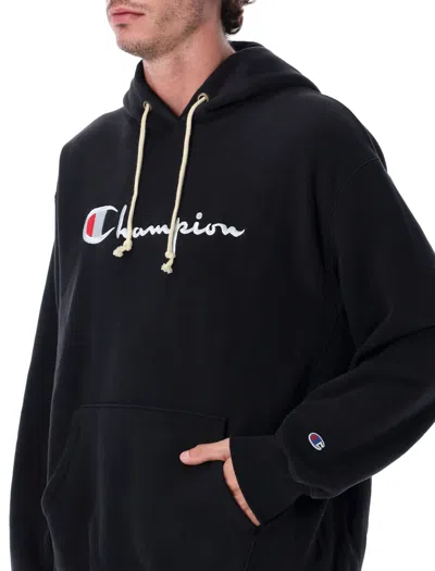 Champion Relaxed-fit Hoodie With Logo In Blue