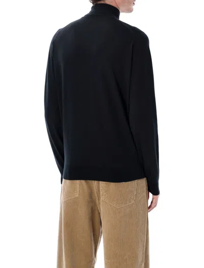 John Smedley Cherwell Extra Fine Merino Wool Roll Neck Jumper In Black