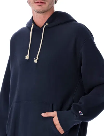 Champion Hoodie With Drawstring And Kangaroo Pocket In Blue