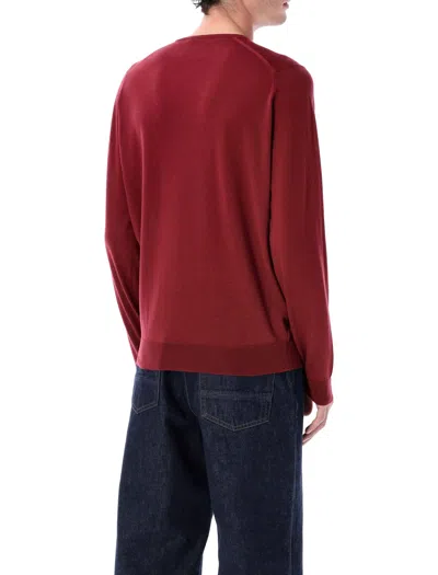 John Smedley Blenheim Extra Fine Merino Wool V-neck Jumper In Burgundy