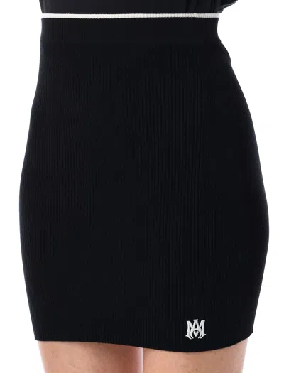 Amiri Ma Mini Skirt Knit Rib In Black