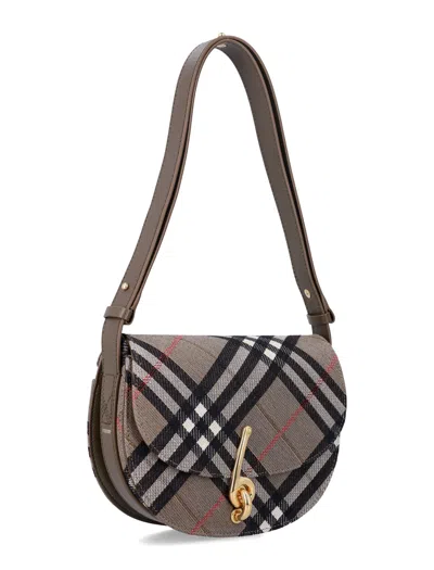 Burberry Compact Bridle Shoulder Bag With Adjustable Strap In Gray