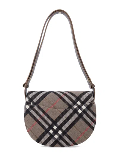 Burberry Compact Bridle Shoulder Bag With Adjustable Strap In Gray