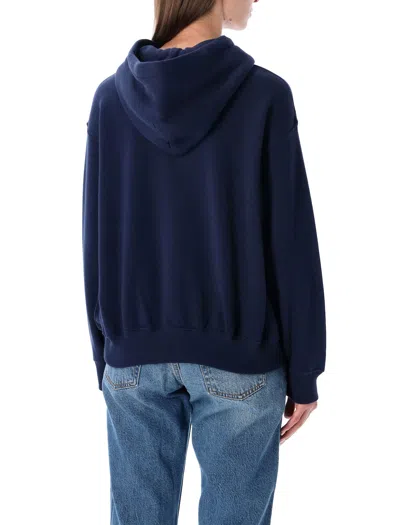 Polo Ralph Lauren Brushed Cotton Blend Sweatshirt With Iconic Polo Bear In Blue