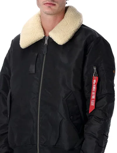 Alpha Industries Classic B-15 Flight Jacket With Structured Silhouette In Black