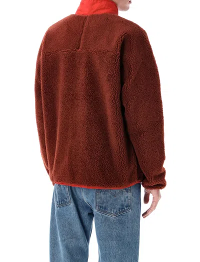 Patagonia Textured Fleece Jacket With Contrasting Accents In Brown