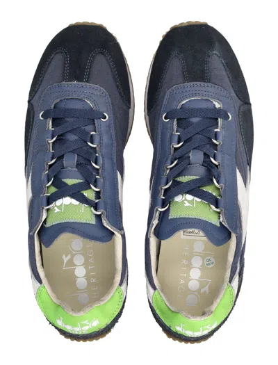Diadora Heritage Equipe Dirty Stone Wash Evo Sneakers In Blue