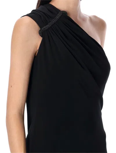 Tom Ford One-shoulder Crystal Embellished Cocktail Dress In Black