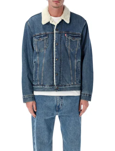 Levi's Type Iii Fleece Lined Denim Trucker Jacket In Blue