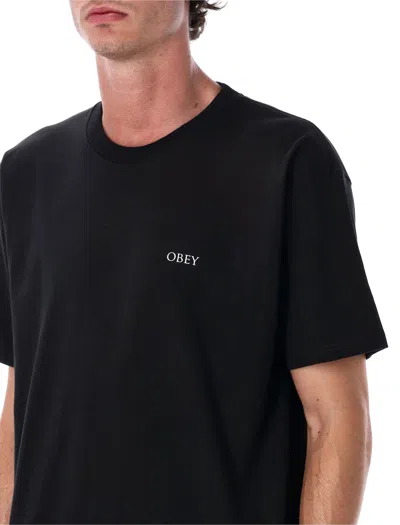 Obey Man T-shirt Black Size Xl Cotton In Black
