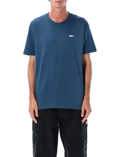 Obey Peace Target Graphic T-shirt In Blue
