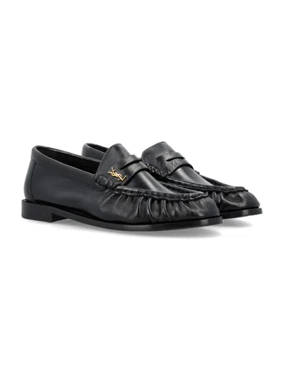 Saint Laurent The Supple Loafers In Shiny Leather In Black