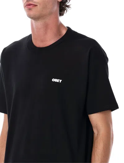 Obey Man T-shirt Black Size Xl Cotton In Black