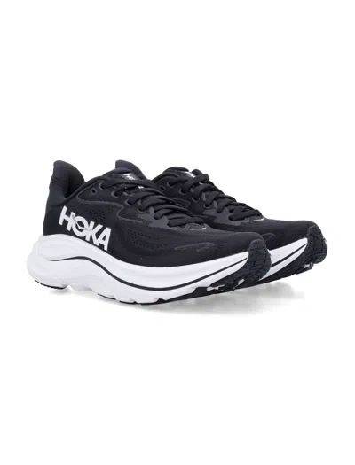 Hoka Breathable Mesh Sneakers With Cushioned Rubber Sole In Black