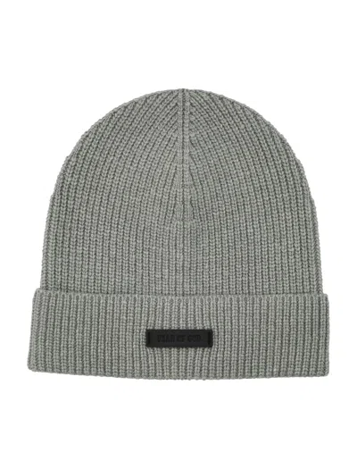 Fear Of God Grey Logo Beanie Hat In Gray