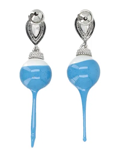 Ottolinger Blue Dipped Pearl Drop Earrings In Blue