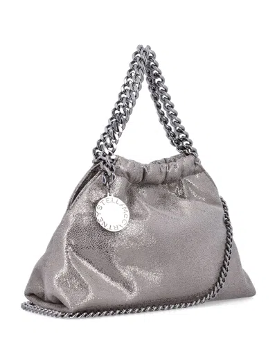 Stella Mccartney Falabella Mini Drawstring Bag Eco Shiny In Gray