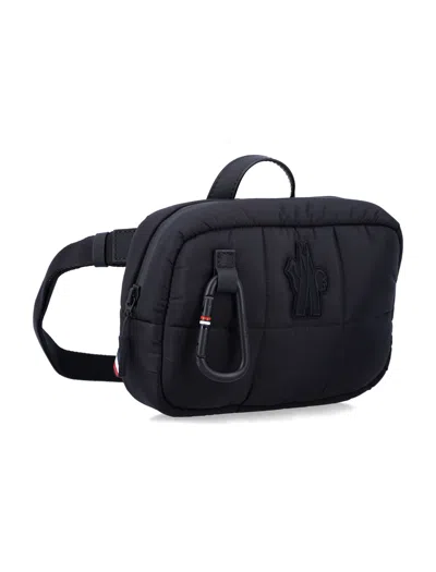 Moncler Quilted Nylon Shoulder Bag With Adjustable Strap In Black