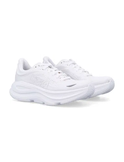 Hoka Bondi 9 Rubber-trimmed Mesh Sneakers In White