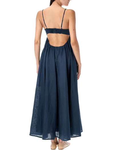 Zimmermann Front Twist Long Dress In Blue