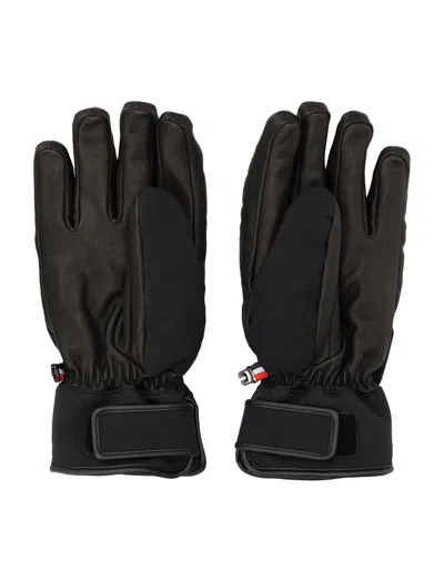 Moncler Grenoble Padded Soft Shell Gloves In Black