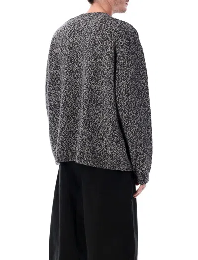 Studio Nicholson Textured Multicolour Sweater With Dynamic Pattern In Gray