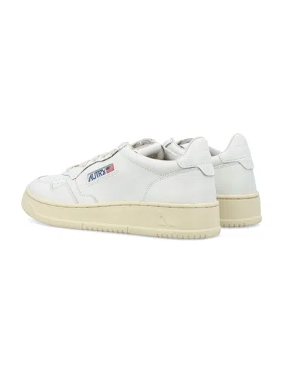 Autry Smooth Leather Low-top Sneakers With Perforated Detailing In White