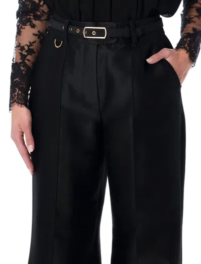Zimmermann Pantalone A Zampa Hypnotic In Misto Lana Nera Donna In Black
