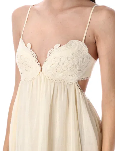 Zimmermann Embroidered Dress Coco In Neutral