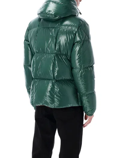 Moncler Parana Glossy Hooded Short Down Jacket Clothing In Green
